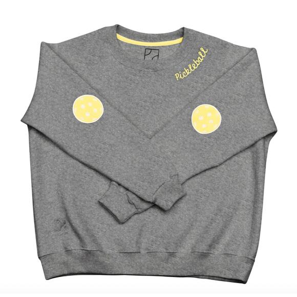 CourtLife Tennis Pickleball Patches Crewneck Sweatshirt XS Small - Picture 1 of 3